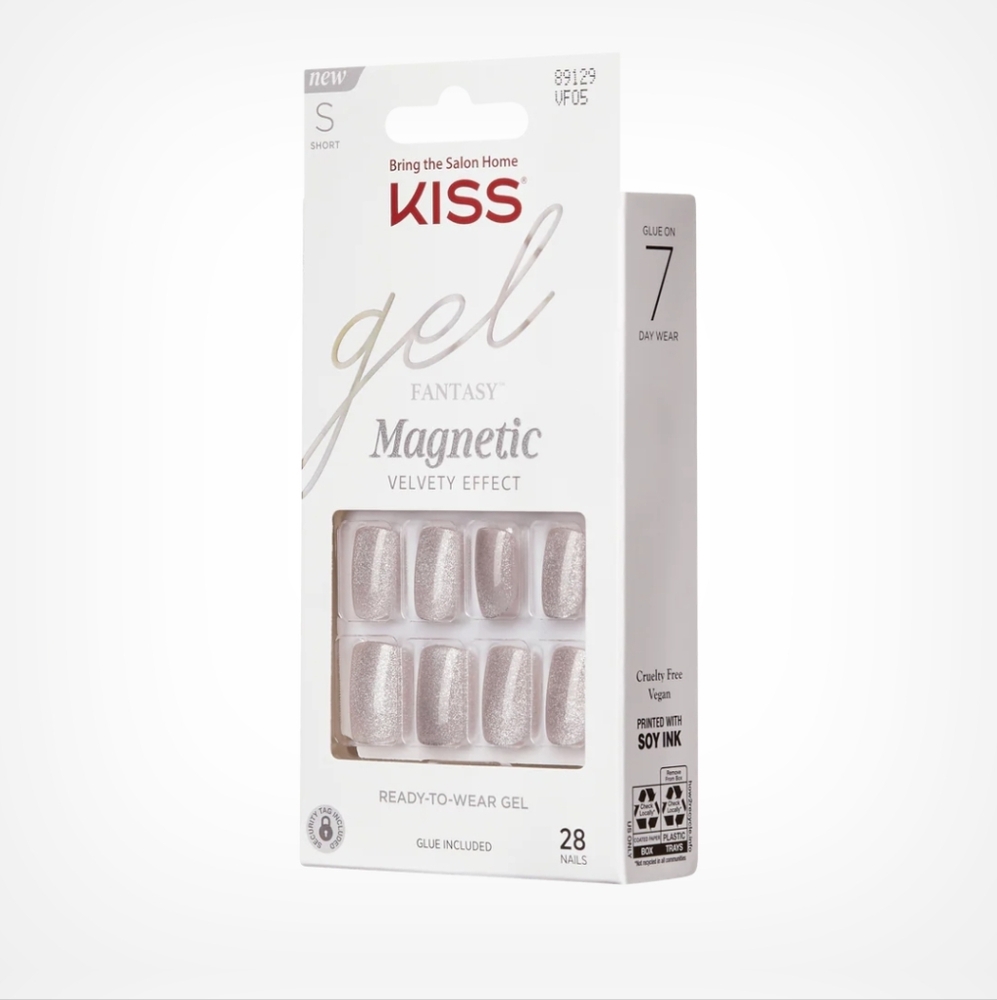NEW! KISS Gel Fantasy Velvety Silver Nails